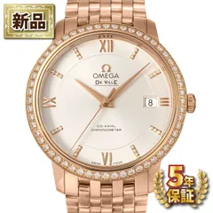 オメガ OMEGA 腕時計 デ・ヴィル プレステージ 424.55.37.20.52.001 コーアクシャル クロノメーター デイト ダイヤインデックス ダイヤベゼル サンレイ シルバー文字盤 K18レッドゴールド クオーツアナログ 【箱・保付き】のサムネイル