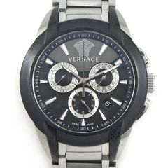 【稼働/美品】 ヴェルサーチ メンズ 腕時計 クォーツ メデューサ VE1D 545 稼働 VERSACE メンズ クロノグラフ アイオン メデューサ デイト