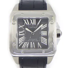 カルティエ Cartier 腕時計 サントス100 W20134X8 世界2500本限定モデル スクエア グレー文字盤 ローマンインデックス クロコダイルレザーベルト SS 自動巻き 【中古】のサムネイル