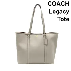 美品 コーチ COACH レガシー トート トートバッグ ショルダーバッグ Cロゴ スナップ開閉 アイボリー 本革・リアルレザー レディース 6D221