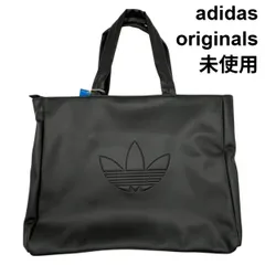 未使用 アディダス adidas トートバッグ 肩掛け ロゴ ポリウレタン ショッパーバッグ アウトライントレフォイル 黒 メンズ 6V507のサムネイル