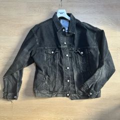Maison Margiela ノーカラー ブラックペイントデニムジャケット希少