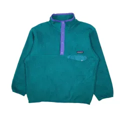 90s patagonia Synchilla スナップ-T エメラルド/PURPLE カナダ