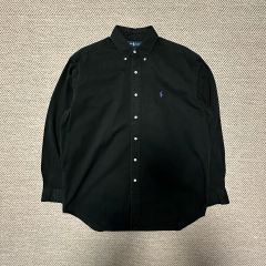 【黒シャツ厳選】90s　ラルフローレン　ボタンダウンシャツ　紫ポニー　M　旧タグ 黒シャツ厳選】90s ラルフローレン ボタンダウンシャツ 紫ポニー M 旧