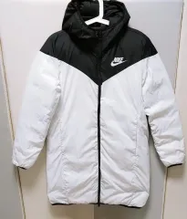 L NIKE ハーフ 軽量 ダウンジャケット 白黒 1107
