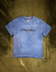 L ACW ア コールド ウォール ラバー ロゴ ハンド ダイング ソフト タッチ Tシャツ Indigoのサムネイル