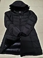 THE NORTH FACE ザノースフェイス ブラック グースダウン ダウンジャケット ロング丈 レディース 95サイズ L ポール1271