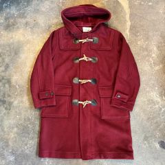 エーボンハウス ダッフルコート ウール カシミヤ ヘリンボーン レッド