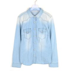 新品 ワコールカルソン UVカット デニムシャツ ストライプ 長袖シャツ 