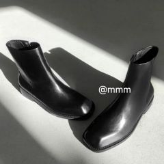 メゾンスペシャル スクエアトゥ ヒールブーツ 黒 26.5cm コラボ 美品
