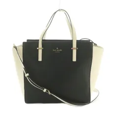 ケイトスペード KATE SPADE 2WAY ハンドバッグ ショルダーバッグ レザー バイカラー 黒 白 PXRU5489 /MI ■OS