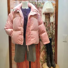 ルコックスポルティフ ピンク ツアーベルベット パファー ダウン