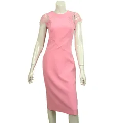 【定価￥180,000の90％OFF】【訳あり】ERMANNO SCERVINO【エルマンノ シェルヴィーノ】チュール刺繍ショルダーデザインプリンセスワンピース/ピンク【サイズ38】【イタリア製】のサムネイル