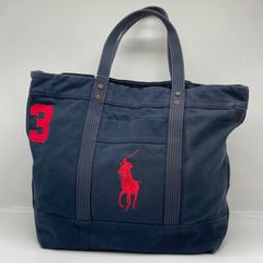 ポロ ラルフローレン 大容量 トートバッグ ネイビー 刺繍 ポニーロゴ