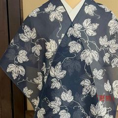 新品 竺仙 仕付け糸つき 絹紅梅 夏物 単衣 浴衣 松坂屋お仕立 萩 完売 