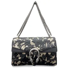 GUCCI 希少 極美品 グッチ ディオニュソス アラベスク GGスプリーム チェーン ショルダーバッグ 400249 PVC レザー ベージュ ブラック ワンショルダー セミショルダー ハンドバッグ GGプラス Aランク 中古 鑑定済 グッチバッグ