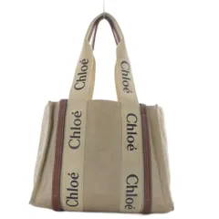 クロエ CHLOE ウッディ トートバッグ Woody Tote Bag キャンバス ベージュ /YO26 ■OH 