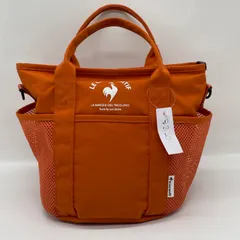 BN8781● le coq sportif ルコックスポルティフ トートバッグ オレンジ メッシュポケット