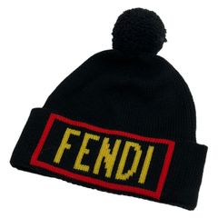 FENDI フェンディ ニット帽 ニットキャップ ビーニー ロゴ - メルカリ