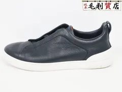 ゼニア ZEGNA ネイビー Triple Stitch SECONDSKIN スニーカー サイズUS7.5 【中古】 靴のサムネイル