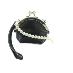 シモーネロシャ がま口バッグ ショルダーバッグ パールチェーン 黒 ■OS シモーネロシャ Simone Rocha がま口バッグ ショルダーバッグ パール
