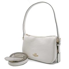 美品✨コーチ ハンドバッグ ターンロック チャーム レザー 白 袋付 