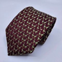 使用感あり】DAKS LONDON ネクタイ ボルドー 犬柄 - メルカリ