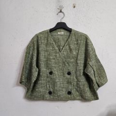 ☆美品☆イヴサンローラン テーラードジャケット リネン100% ダブル