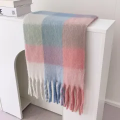 パステルチェック柄マフラー