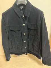 A.P.C. アーペーセー クロップド コーデュロイ トラッカー ジャケット ブラック Lのサムネイル