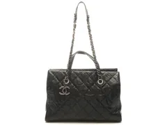 CHANEL シャネル バッグ マトラッセ 2wayチェーンショルダートート ブラック/SV キャビア ﾊﾞｯｸﾞ ショルダーバッグ キャビアスキン ブラック レディース【中古】【436】