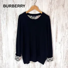 新品未使用 BURBERRY LONDON バーバリーロンドン ノバチェック ウール カシミヤ ニット ブラックのサムネイル