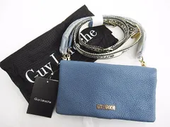 タグ付 未使用 Guy Laroche ギラロッシュ GL-8018 レザー ウォレットショルダー ショルダーバッグ ブルー系 持ち手 ショルダーひも付 LF005-0508-1のサムネイル