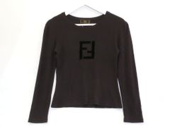 ヴィンテージ フェンディ FENDI ズッカ柄 ノースリーブ 40 黒 立体