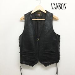 USA製】VANSON レザーベスト ブラック 36 本革 ジレ 美品 - メルカリ
