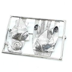 い*庵様 定価¥17,050★初雪ポッケ　シルバー　孔雀と葡萄のブローチ　完売品 い*庵様 定価¥17,050☆初雪ポッケ シルバー 孔雀と葡萄のブローチ 完売