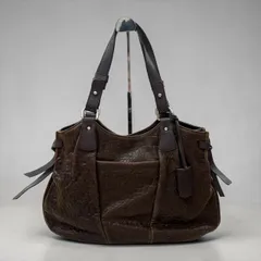 FURLA フルラ クロコ 型押し トートバッグ レザー ブラウン