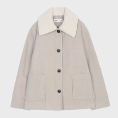 Eaphi BIG COLLAR HALF JACKET brown - メルカリ