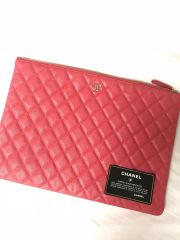 CHANEL ピンク キルティング クラッチバッグ - メルカリ