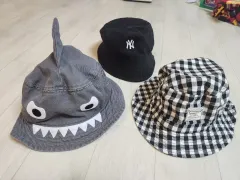 キッズ バケットハット 帽子 3種セット (サメ/NY/CHECK)のサムネイル