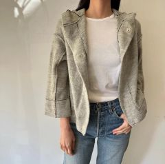 美品 ヨウジヤマモト 02AW ウールツイル レザー切替 ジャケット - メルカリ