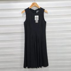 新品 セオリー スリークポプリンプリーツロングワンピース ネイビー 0