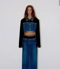 美品☆FETICOフェティコ オフショルダー裾スリット ニット ブルー