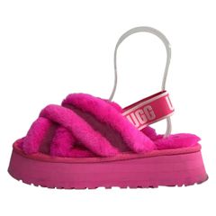 極美品✨️UGG アグ 厚底 ディスコクロススライドサンダル ボア 24
