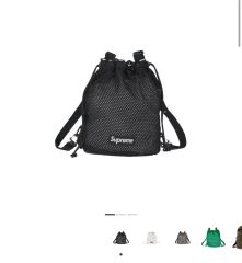確実正規】Supreme メッシュドローストリングバッグ ブラック - メルカリ