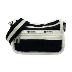 LESPORTSAC(レスポートサック) ショルダーバッグ美品  - 黒×白 ストラップ着脱可/ミニバッグ