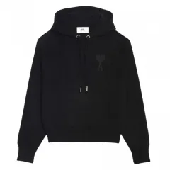 アミ 톤オン톤 ハート ロゴ ブラック フーディーTシャツのサムネイル