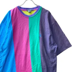 90's ノーティカ nautica クレイジーパターン ストライプ 半袖 Tシャツ (L) 90年代 旧タグ オールド　アメリカ古着 USED  ビンテージ ヴィンテージ