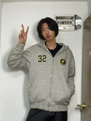 00s NIKE グレー キルティング ジップアップ ジャケット L