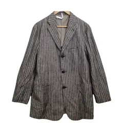 VINCERE グレー ストライプ ブレーザー ジャケット Lのサムネイル